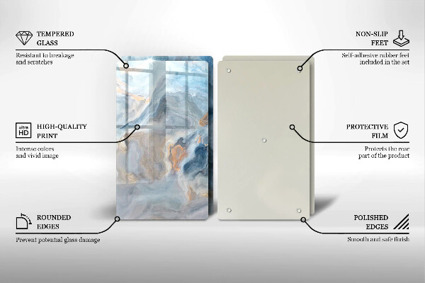 Főzőlap védő üveglap Márvány textúra