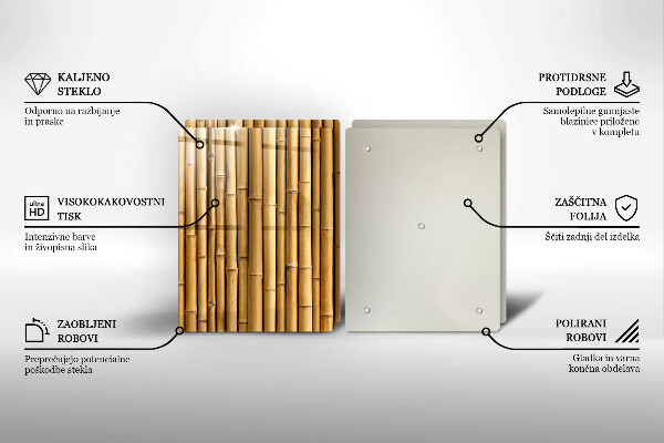 Főzőlap védő üveglap Természet boho bambusz