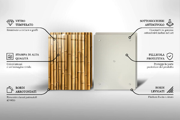 Főzőlap védő üveglap Természet boho bambusz