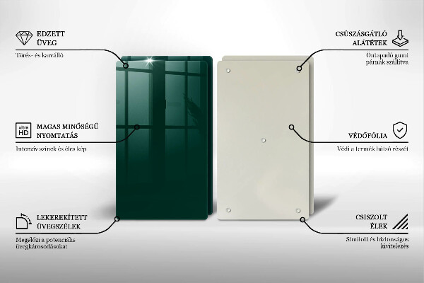 Főzőlap védő üveglap Zöld szín