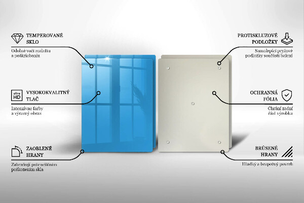 Főzőlap védő üveglap Kék szín