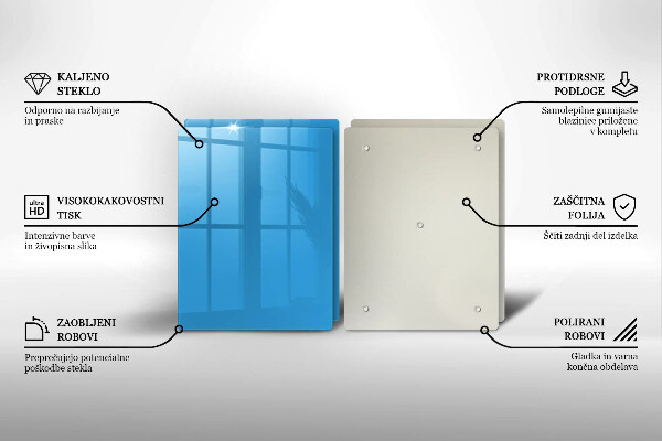 Főzőlap védő üveglap Kék szín