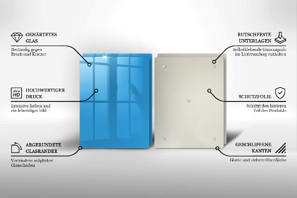 Főzőlap védő üveglap Kék szín