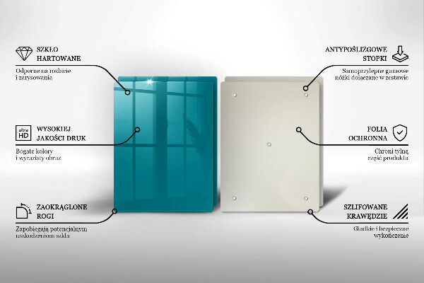 Főzőlap védő üveglap Türkiz