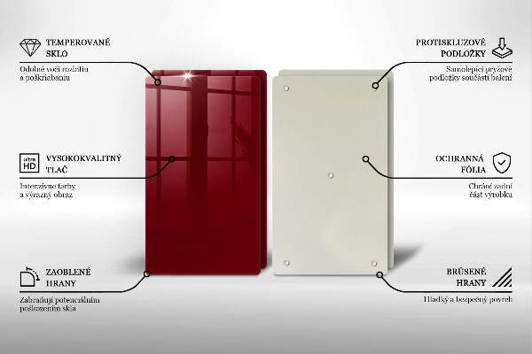 Főzőlap védő üveglap Bordó színű