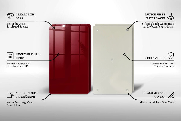 Főzőlap védő üveglap Bordó színű