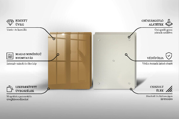 Főzőlap védő üveglap Bézs színű