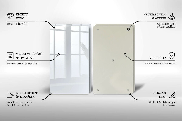 Főzőlap védő üveglap fehér szín