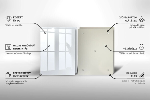 Főzőlap védő üveglap fehér szín