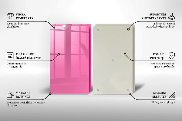 Főzőlap védő üveglap Rózsaszín szín