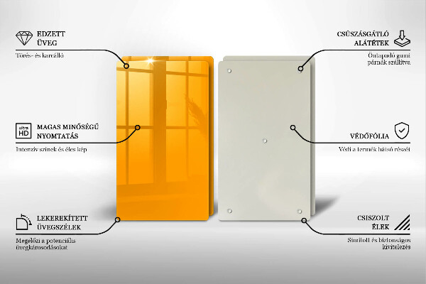 Főzőlap védő üveglap Sötét sárga színű