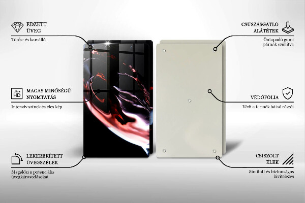 Főzőlap védő üveglap Egy pohár vörösbor