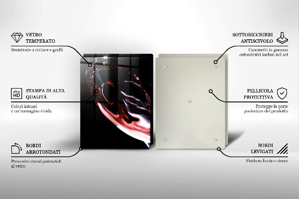 Főzőlap védő üveglap Egy pohár vörösbor