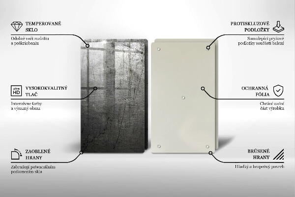 Főzőlap védő üveglap Fém textúra