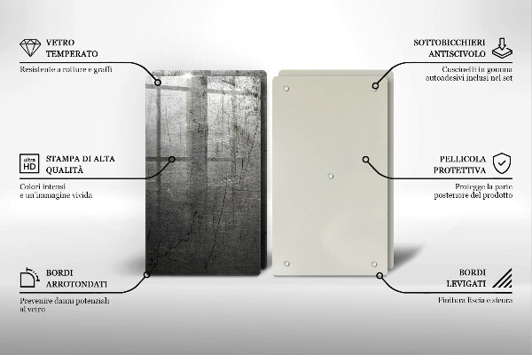 Főzőlap védő üveglap Fém textúra