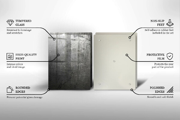 Főzőlap védő üveglap Fém textúra