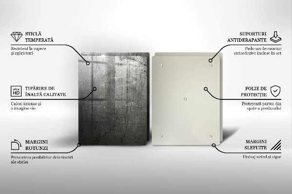 Főzőlap védő üveglap Fém textúra