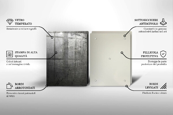 Főzőlap védő üveglap Fém textúra