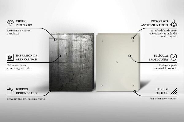 Főzőlap védő üveglap Fém textúra