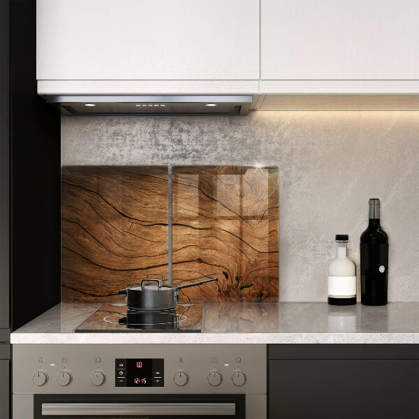 Főzőlap védő üveglap Fa tábla textúra