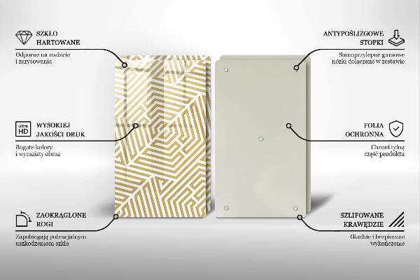 Főzőlap védő üveglap Geometriai vonalak