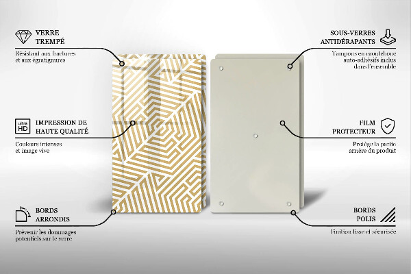 Főzőlap védő üveglap Geometriai vonalak