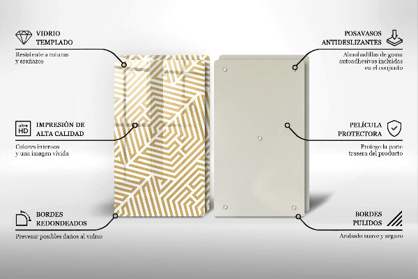 Főzőlap védő üveglap Geometriai vonalak