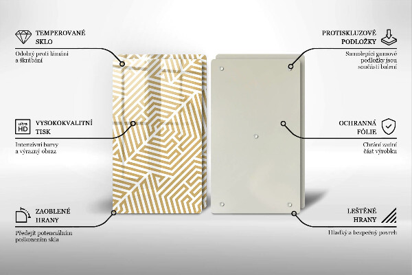 Főzőlap védő üveglap Geometriai vonalak