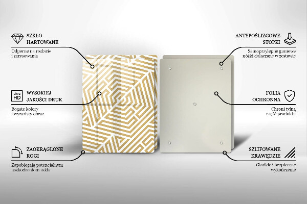 Főzőlap védő üveglap Geometriai vonalak