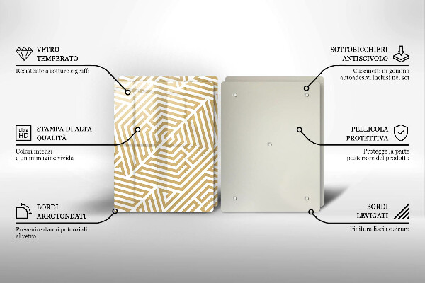 Főzőlap védő üveglap Geometriai vonalak