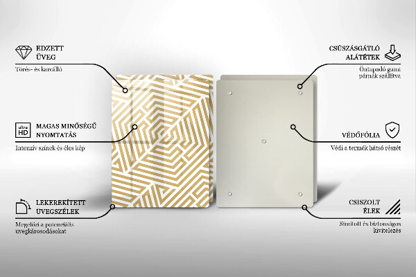 Főzőlap védő üveglap Geometriai vonalak