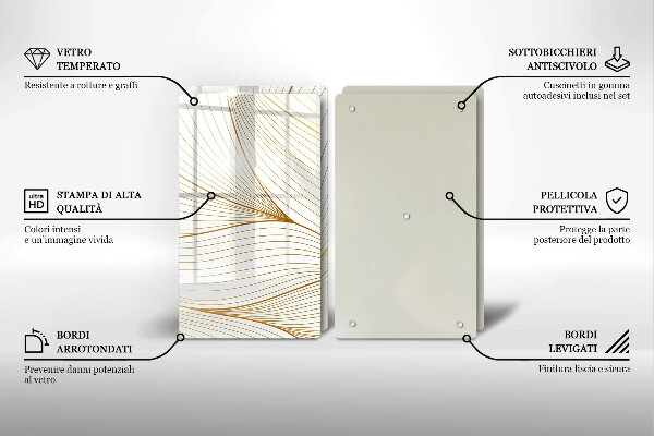 Főzőlap védő üveglap Modern vonalak minta