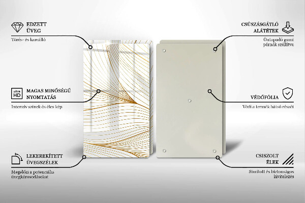 Főzőlap védő üveglap Modern vonalak minta