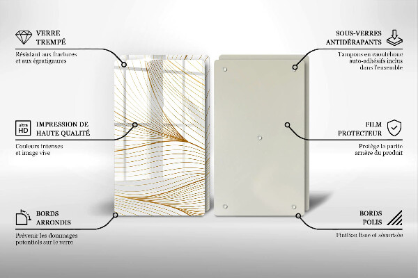 Főzőlap védő üveglap Modern vonalak minta