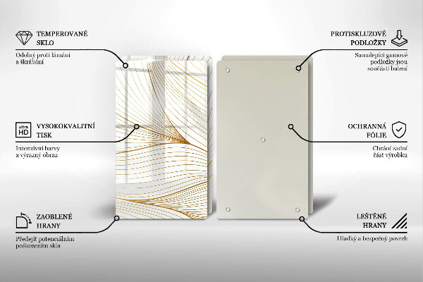 Főzőlap védő üveglap Modern vonalak minta