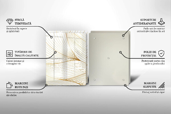 Főzőlap védő üveglap Modern vonalak minta