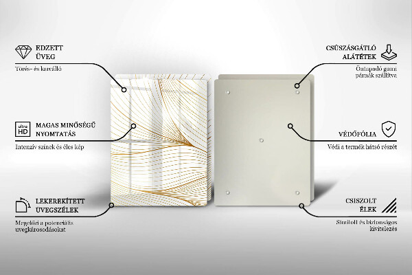 Főzőlap védő üveglap Modern vonalak minta