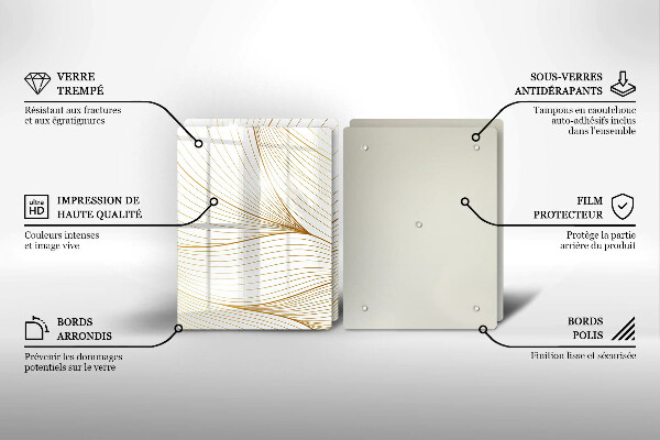 Főzőlap védő üveglap Modern vonalak minta