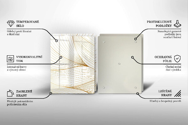 Főzőlap védő üveglap Modern vonalak minta