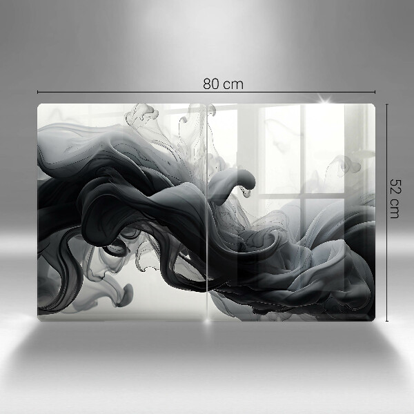 Főzőlap védő üveglap Fekete füst Absztrakció