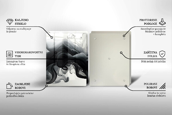 Főzőlap védő üveglap Fekete füst Absztrakció