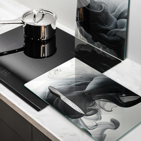 Főzőlap védő üveglap Fekete füst Absztrakció