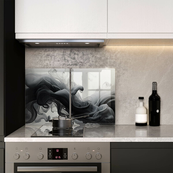 Főzőlap védő üveglap Fekete füst Absztrakció