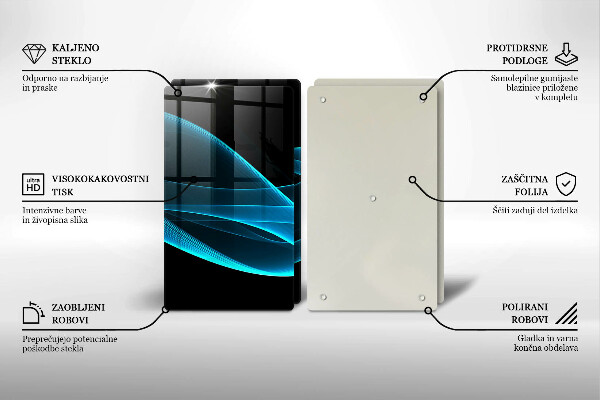 Főzőlap védő üveglap Kék absztrakció