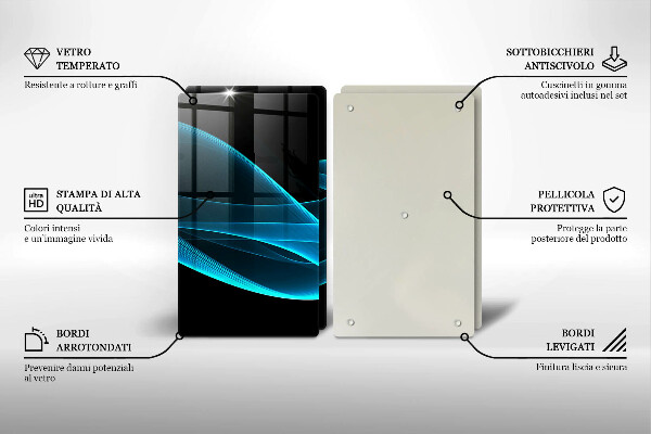 Főzőlap védő üveglap Kék absztrakció