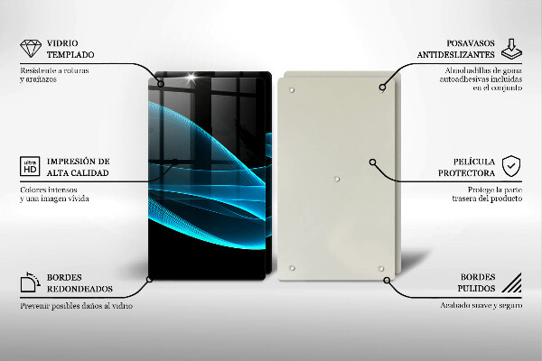 Főzőlap védő üveglap Kék absztrakció