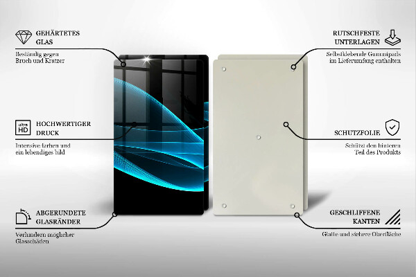 Főzőlap védő üveglap Kék absztrakció