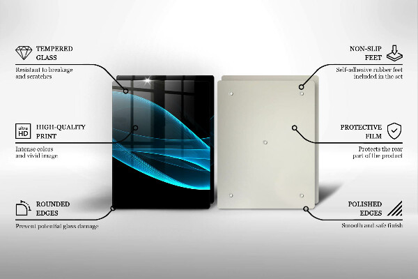 Főzőlap védő üveglap Kék absztrakció