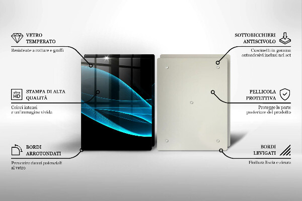 Főzőlap védő üveglap Kék absztrakció