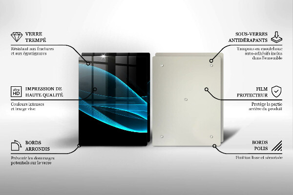 Főzőlap védő üveglap Kék absztrakció